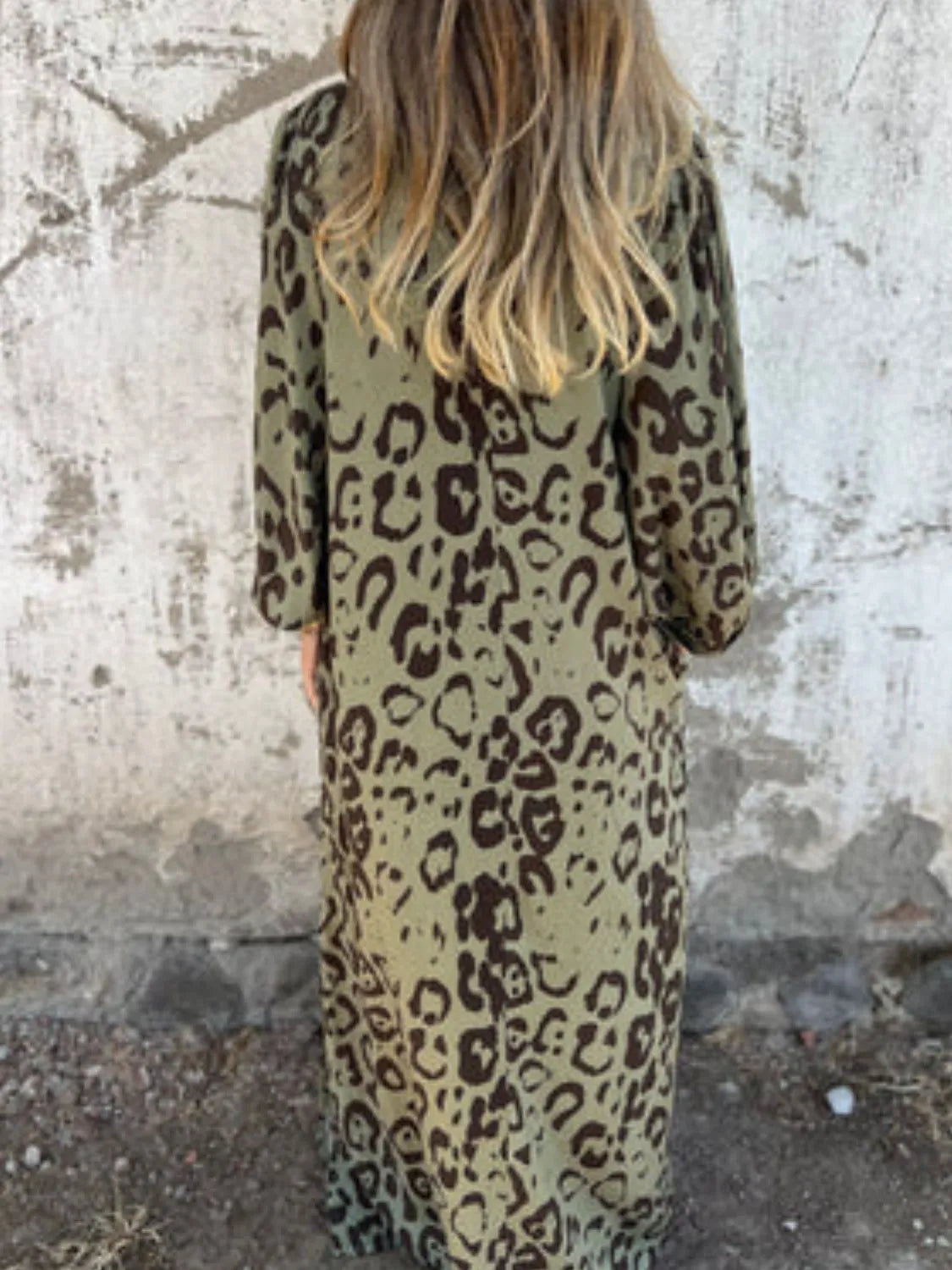 Full Size Printed V-Neck Dress with Pockets Plus Size - Velora
