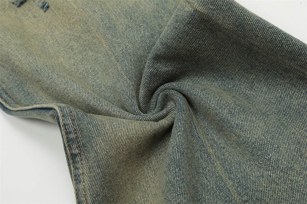 Heavy Industry Washing Hole Denim Trousers Men Jeans - Velora