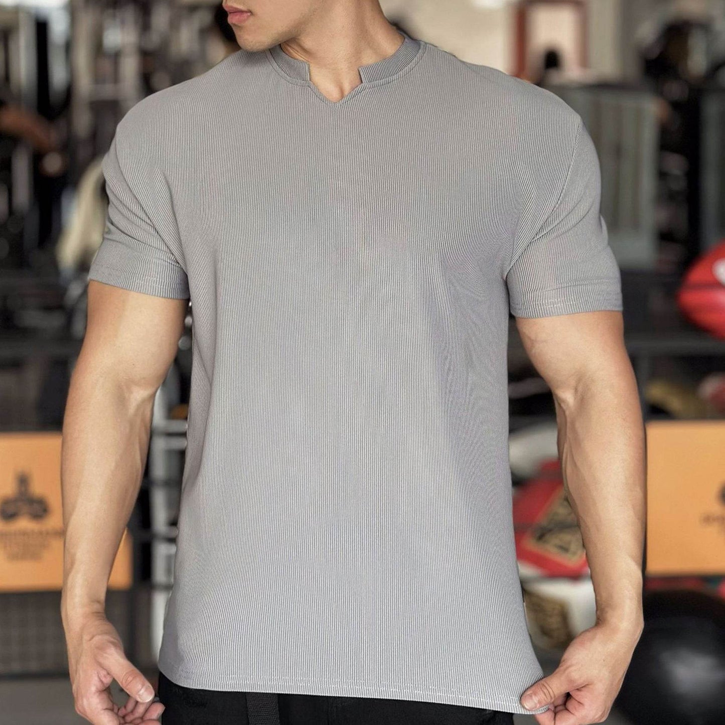 Anti Wrinkle Men Short Sleeve Active wear T-shirt for Workout Gym trainings - Velora
