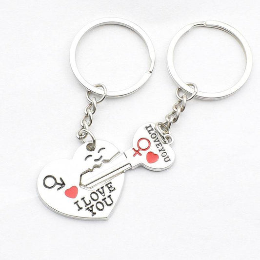 Heart-shaped Keychain English Secret Love Keychain Couple Keychain - Velora