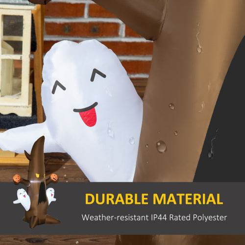 5 Halloween Inflatables Outdoor Decorations Ghost Tree With Pumpkins, Blow-Up LED Yard Decor Indoor Outdoor For Garden, Lawn, Party, Holiday - Velora