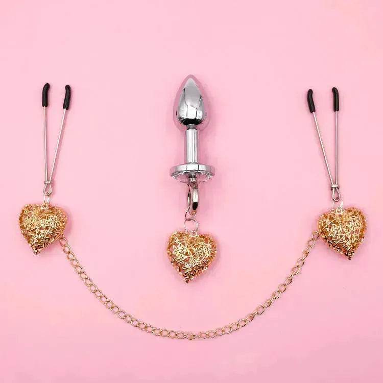 Love Chain Sex Toys Bell For Women Nipple Clamp Anal Plug - Velora