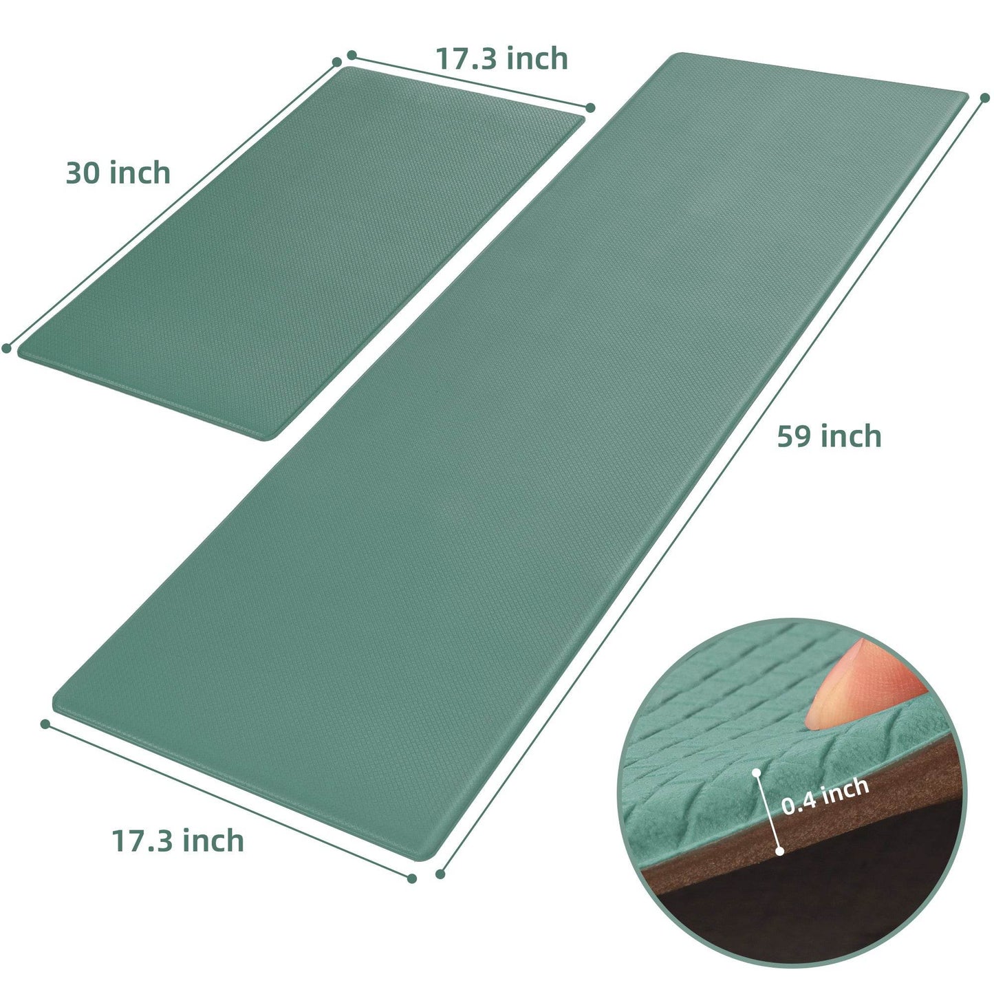 Kitchen Floor Mat Two-piece Set Of Non-slip, Waterproof Rug And Easy To Scrub For Home, Kitchen - Velora