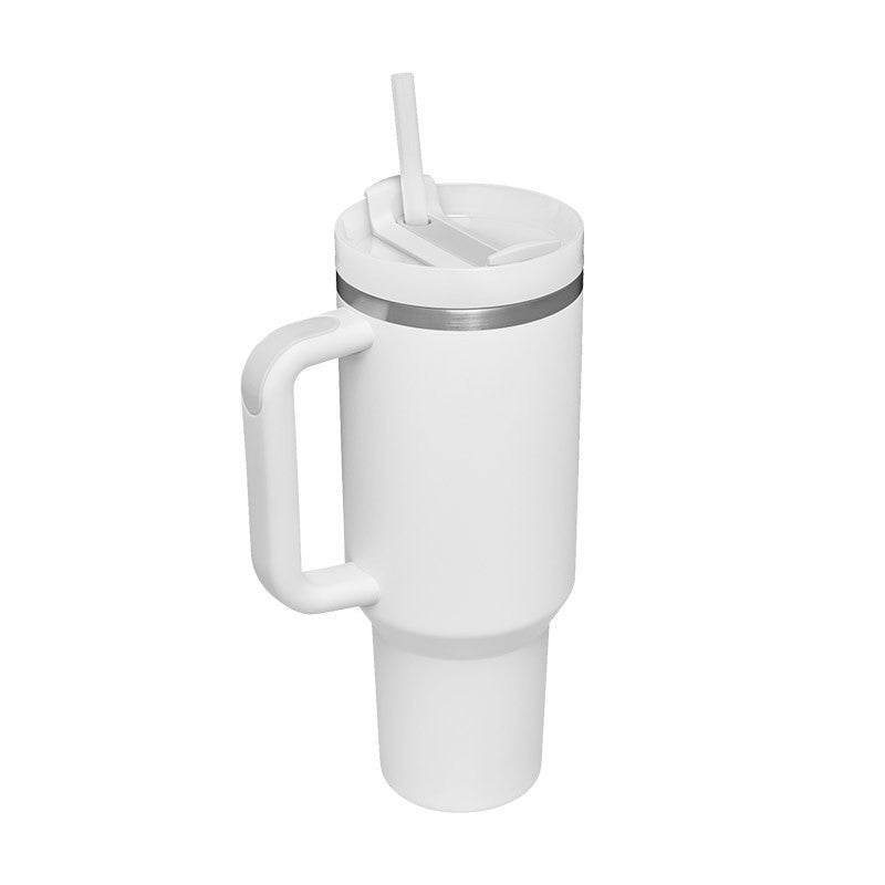 40 Oz Tumbler With Handle Straw Insulated, Stainless Steel Spill Proof Vacuum Coffee Cup Tumbler With Lid Tapered Mug Gifts For Valentine Lover Suitable For Car Gym Office Travel - Velora