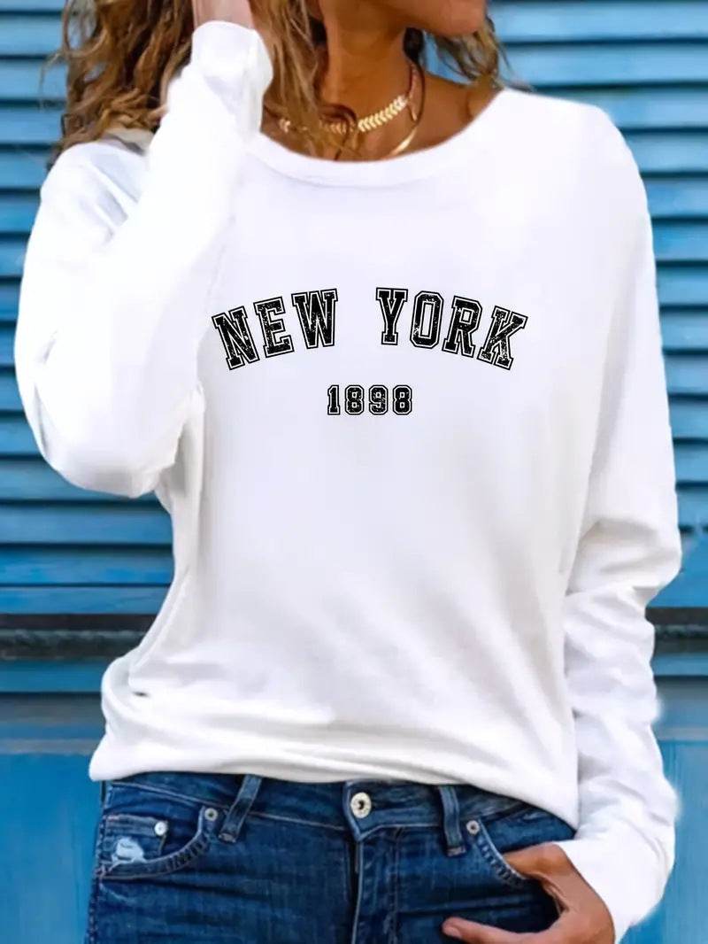 NEW Colors Sweatshirts Velvet Winter Women's NEW YORK - Velora