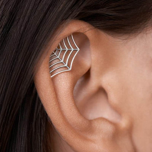 Spider Web Stud Earrings Personality Halloween Horror - Velora