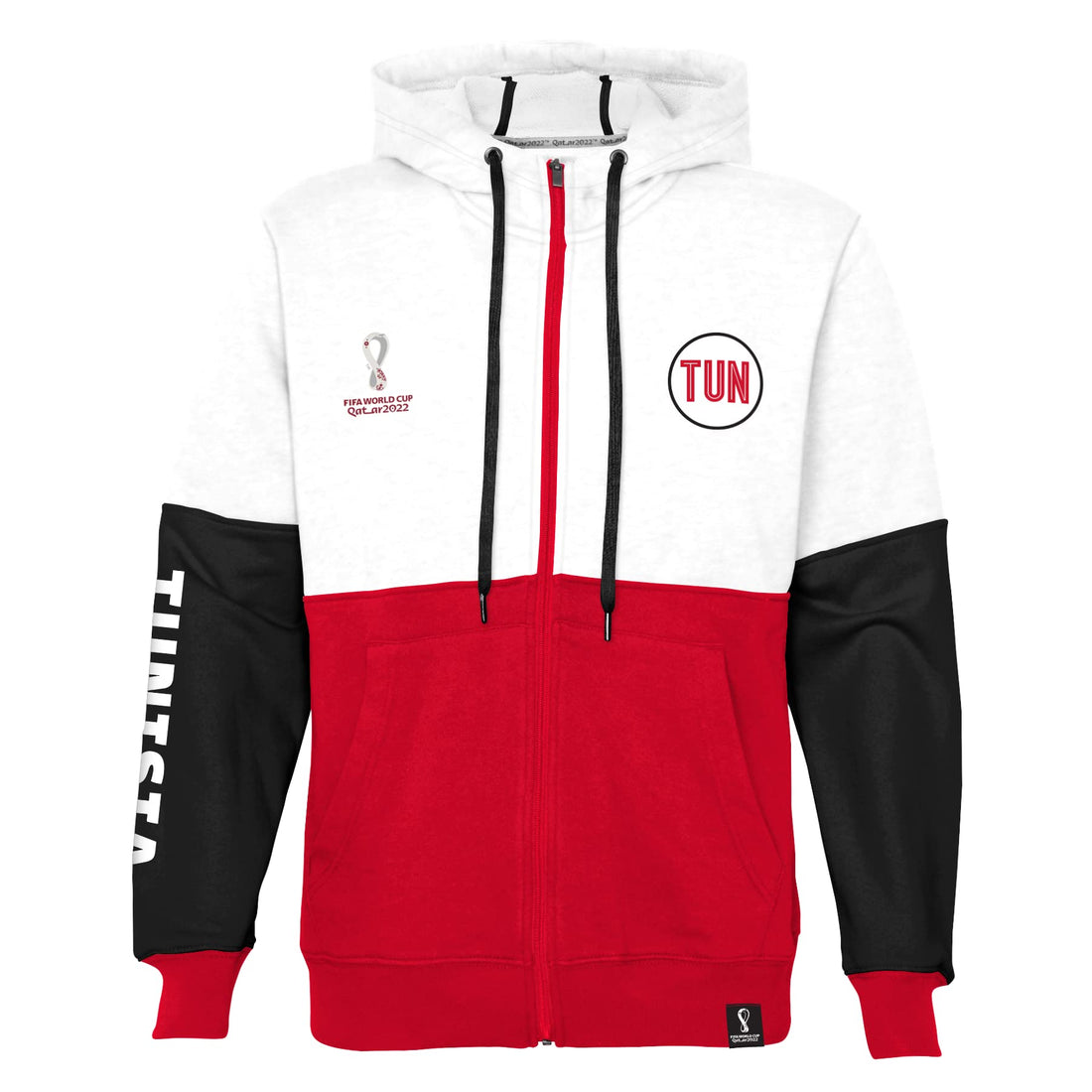 Outerstuff Mens FIFA World Cup Country Contrast Panel Fleece Hood Red-Black-White Large