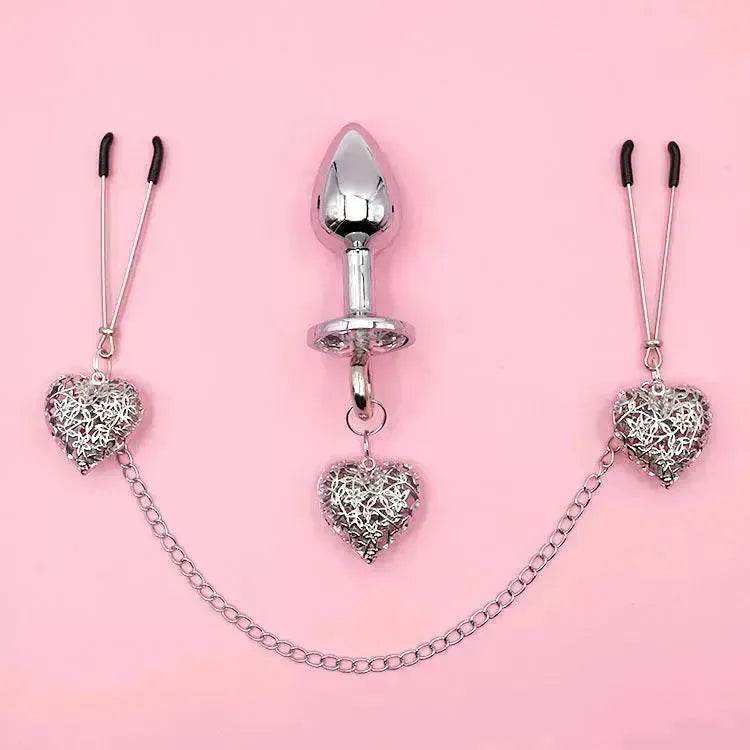 Love Chain Sex Toys Bell For Women Nipple Clamp Anal Plug - Velora