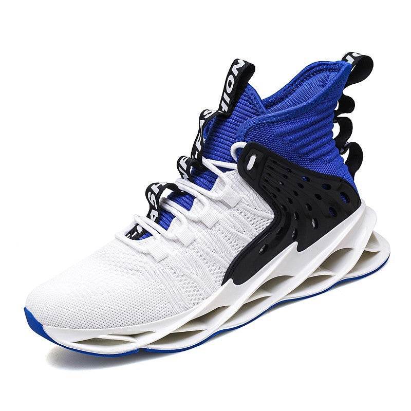Men's Four Seasons Flyknit Breathable Blade Sole Mid-Top Sneakers - Velora