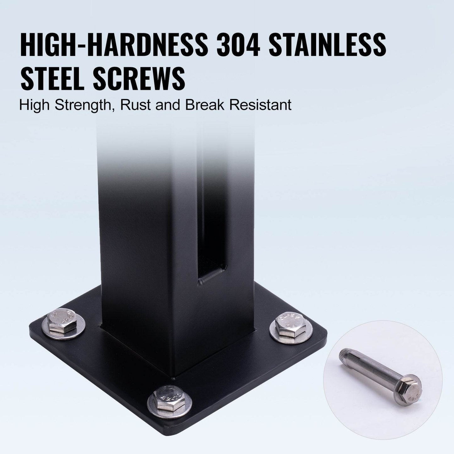Thickness Tempered Glass, 304 Stainless Steel Glass Mounting Clamp, Glass Shelf Bracket For Balcony, Garden, Deck, Stair, Black