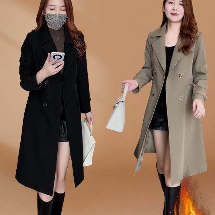 Korean Style Elegant Elegant Graceful Trench Coat - Velora