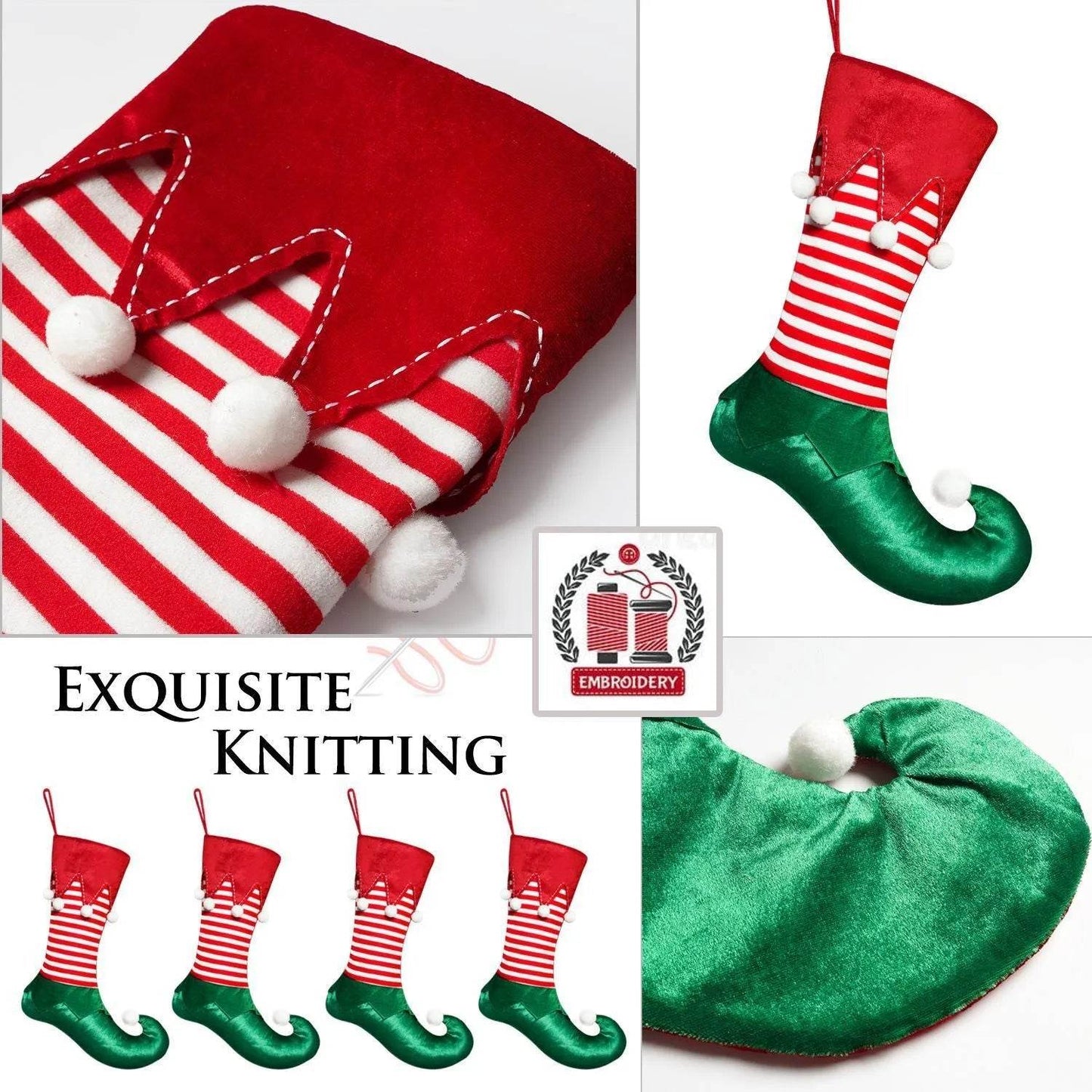 Christmas Decorations Elf Christmas Stockings Gift Bag - Velora