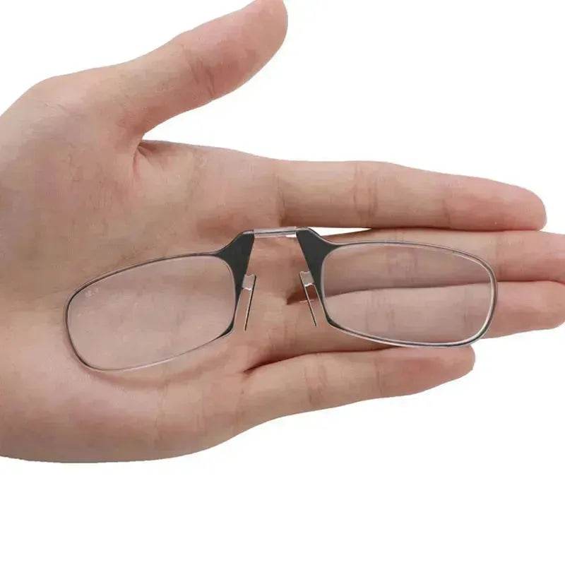 Mini Nose Clip On Portable Reading Glasses Men For Women Rimless Portable Magnifying Presbyopic Glasses Eyewear Ladies - Velora