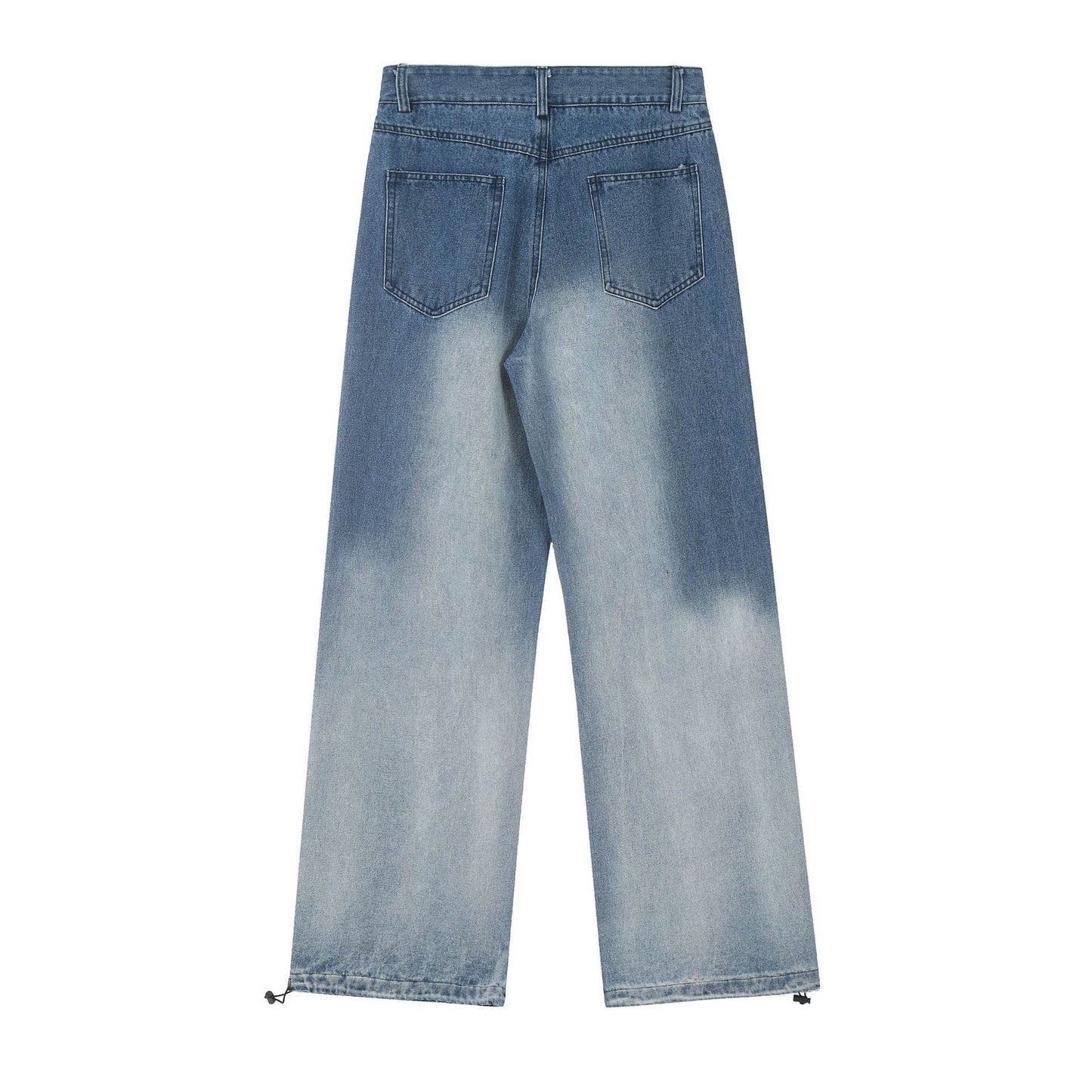 Gradient Tie-dye Straight-leg Denim Trousers Men Jeans - Velora