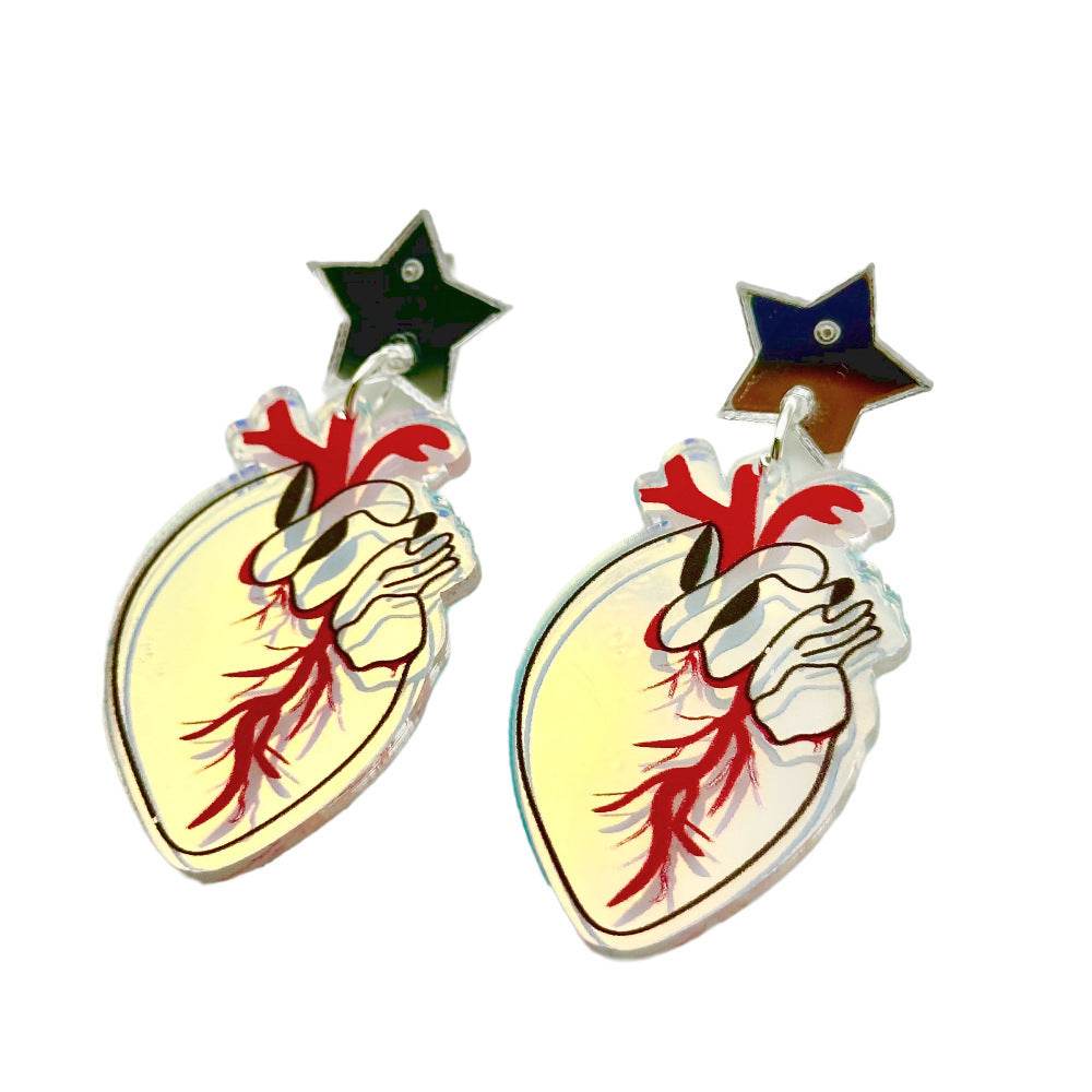 Halloween Day Ornament Colorful Ghost Eyes Funny Acrylic Earrings For Women - Velora