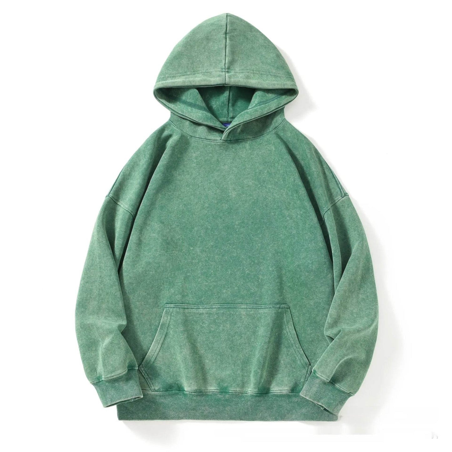 Unisex Teen Waxed Washed Distressed Hoodie Sweatshirt Pullover top - Velora