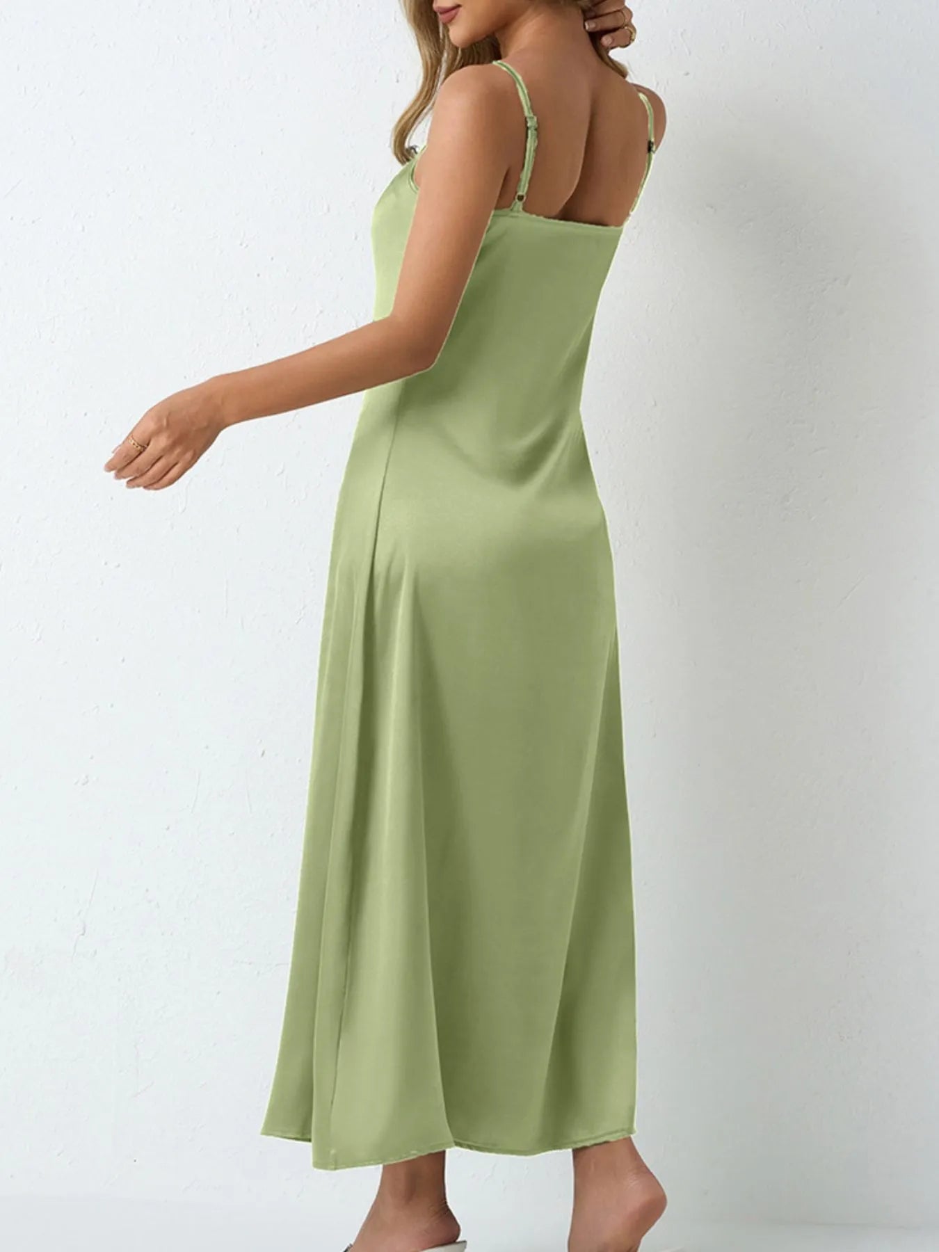 Satin Cowl Neck Cami Dress - Velora