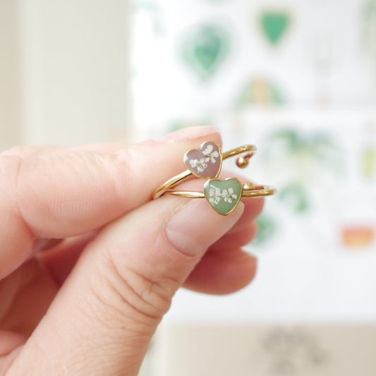 Bague automne - mini coeur (ajustable) - Velora