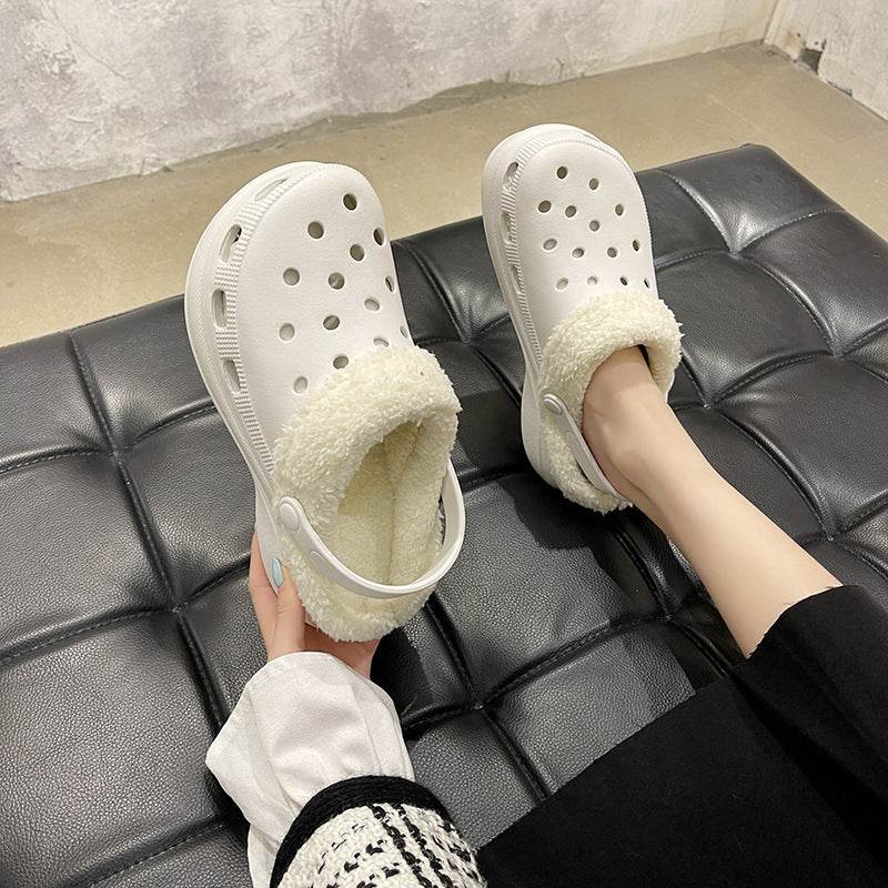 Cotton Slippers Women's Autumn And Winter Non-slip Soft Sole Platform Heel - Velora