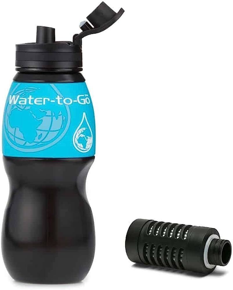 WatertoGo 75cL Water Purification Filter Bottle Removes Contaminants by 99.9% - Velora