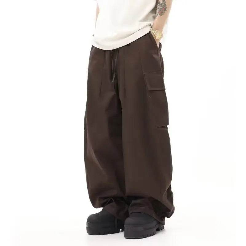 American Vintage Crumpled Multi-pocket Loose Baggy Cargo Pants Men - Velora
