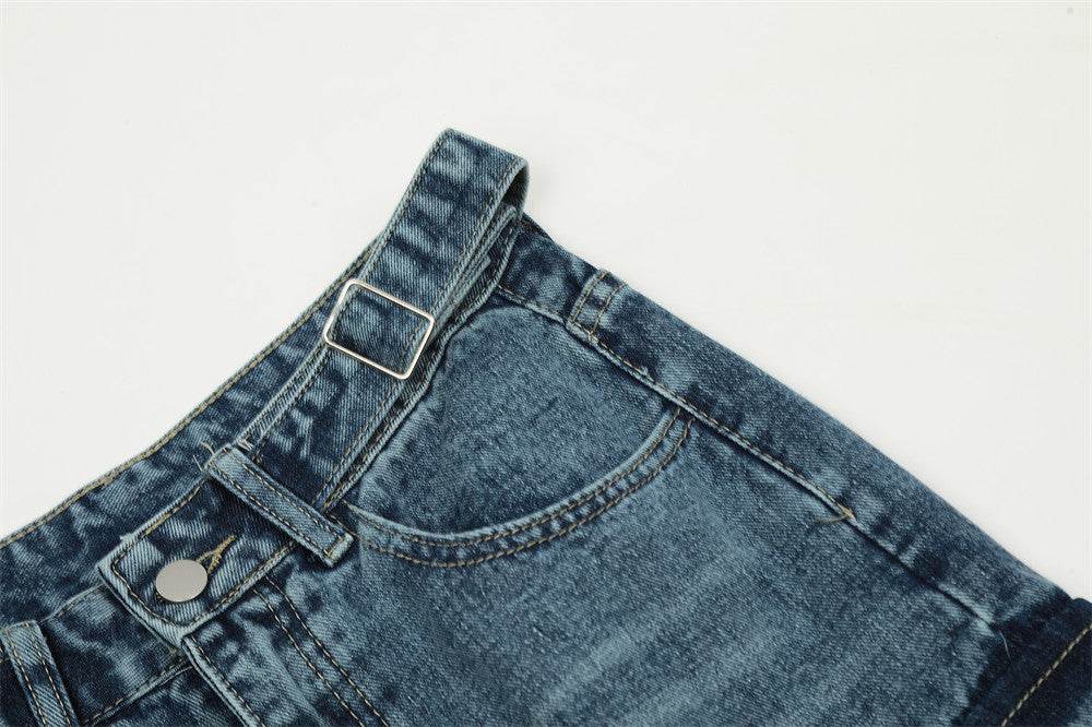 Functional Multi-pocket Tactical Tooling Denim Trousers Men Jeans