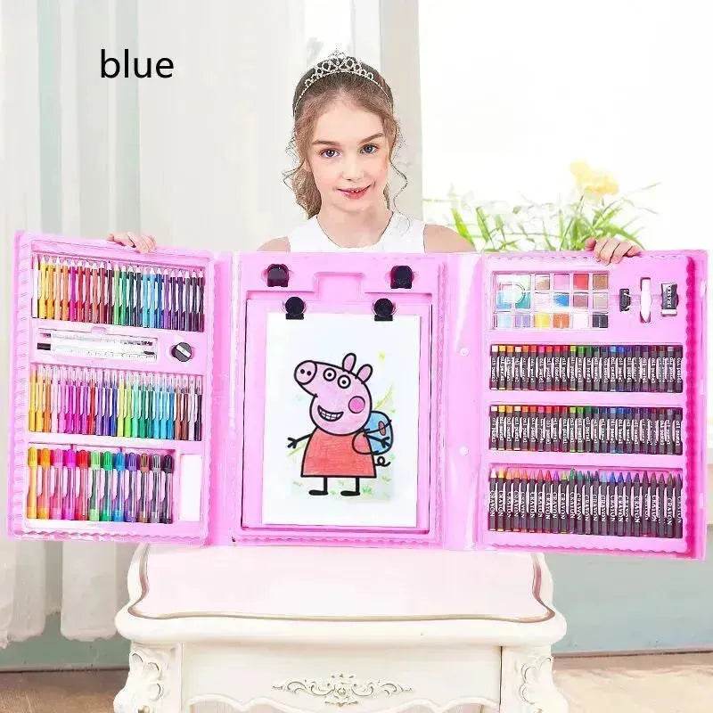 Double Panel Easel Version Watercolor Pen Set Brush Crayon Oil Pastel Children Painting Coloring Drawing Art set. - Velora