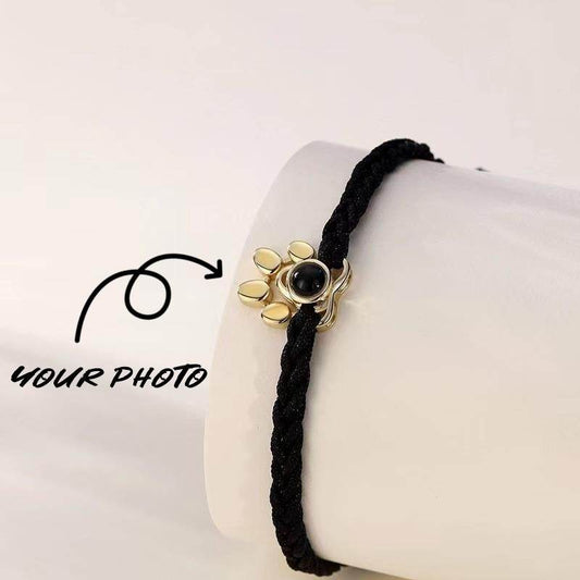 Beaded Personalized Photo Projection Bracelet Custom Photo Dog Paw Bracelet Pet Photo Necklace Cat PawPendant Commemorative Gift - Velora