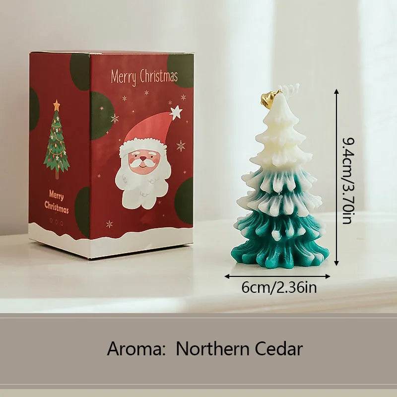 Merry Christmas Candle 3D Xmas Tree Shaped Aromatherapy Candles Ornaments Navidad New Year Party Home Decor Xmas Gift - Velora
