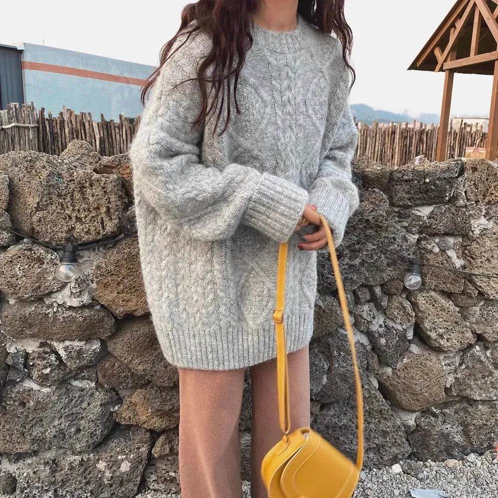 Autumn Winter Twist Knitted Pullover Sweater for WOMEN - Velora