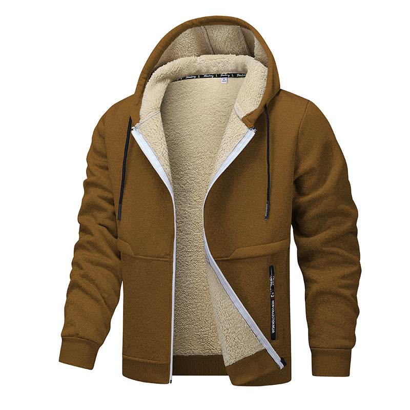 Men's Fashion Lambswool Thickened Coat Sweatshirt - Velora