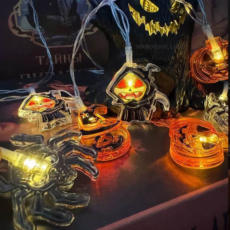 Halloween Led Pumpkin Spider Ghost Hand Lighting Chain Decorative Holiday Light - Velora