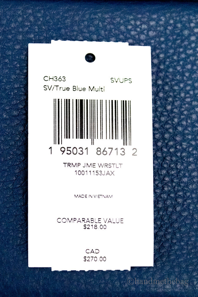 Coach Jamie Mini Optical Illusion Blue Leather Clutch