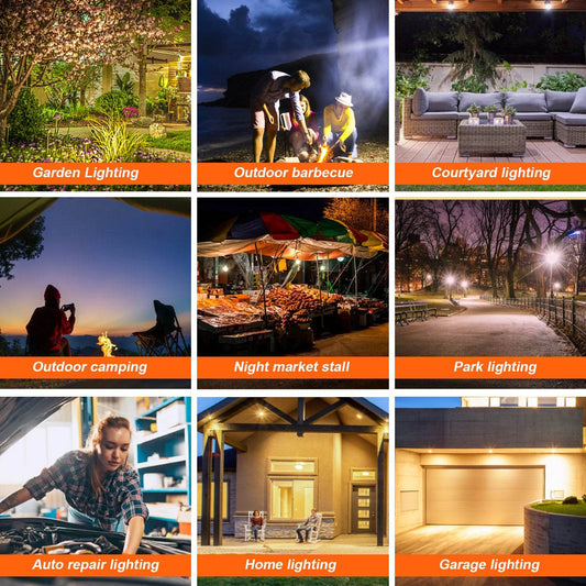 Neoglint 180LEDs Garage Light 5W Solar Powered Pendants Lamp Motion Sensor Indoor Outdoor Waterproof Hanging Lights with Remote Controller - Velora