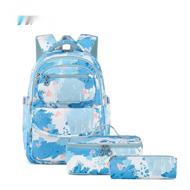 Printed Schoolbag Three-piece Fashion Backpack - Velora