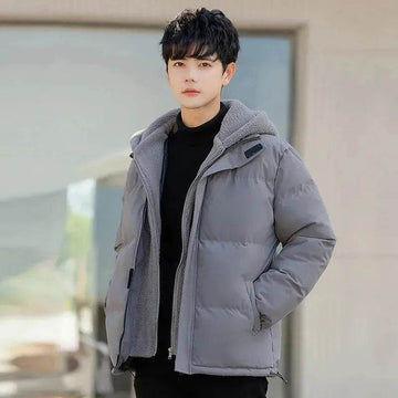 Polar Fleece Hooded  Winter Rain Puffer Jacket for Men
