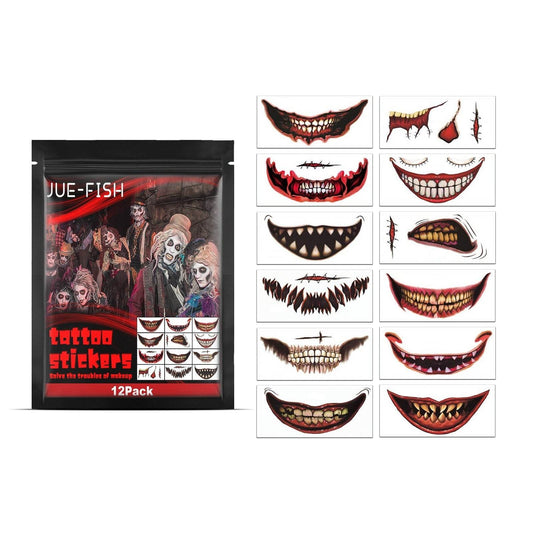 Halloween Horror Party Party Makeup Decoration Mouth Tattoo Stickers - Velora