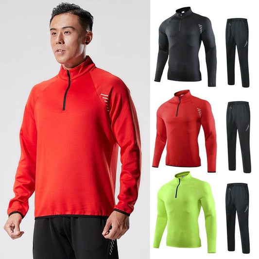 Half Zipper Long Sleeve Workout Top Outdoor Running Quick-drying Gym Shirt - Velora