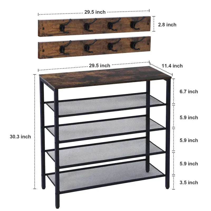 4-tier Shoe rack for entryway - Velora
