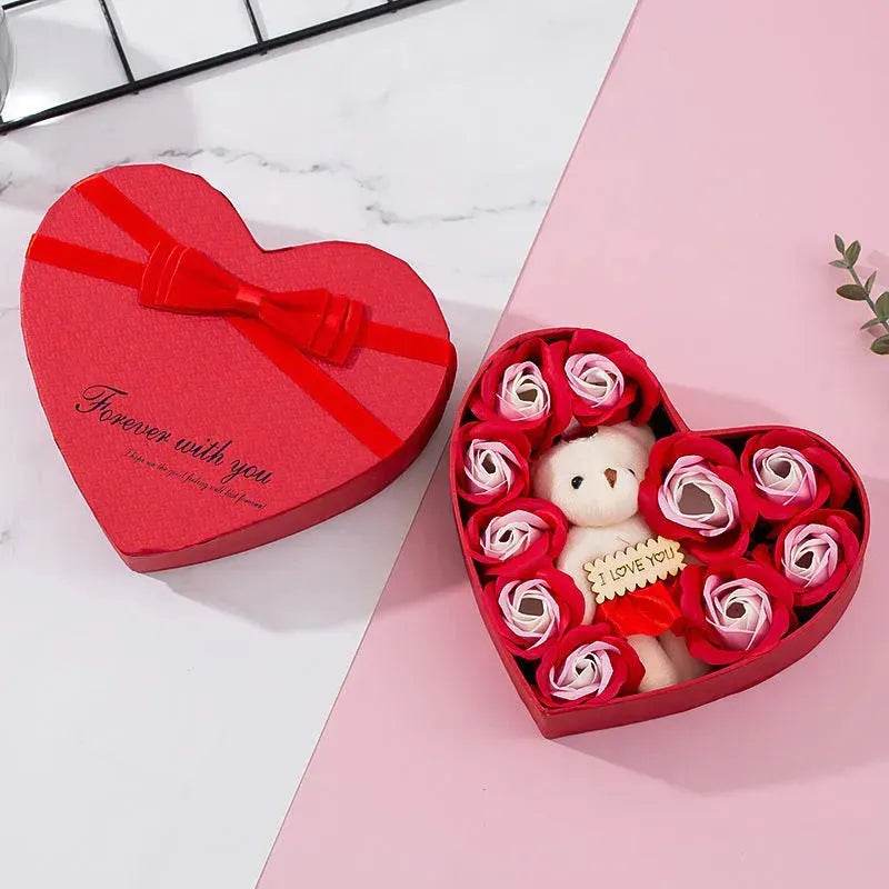 Heart-shaped Rose Red Gift Box New Year Christmas Gift Box Valentine's Day Christmas Gift Mother's Day Birthday Gift - Velora