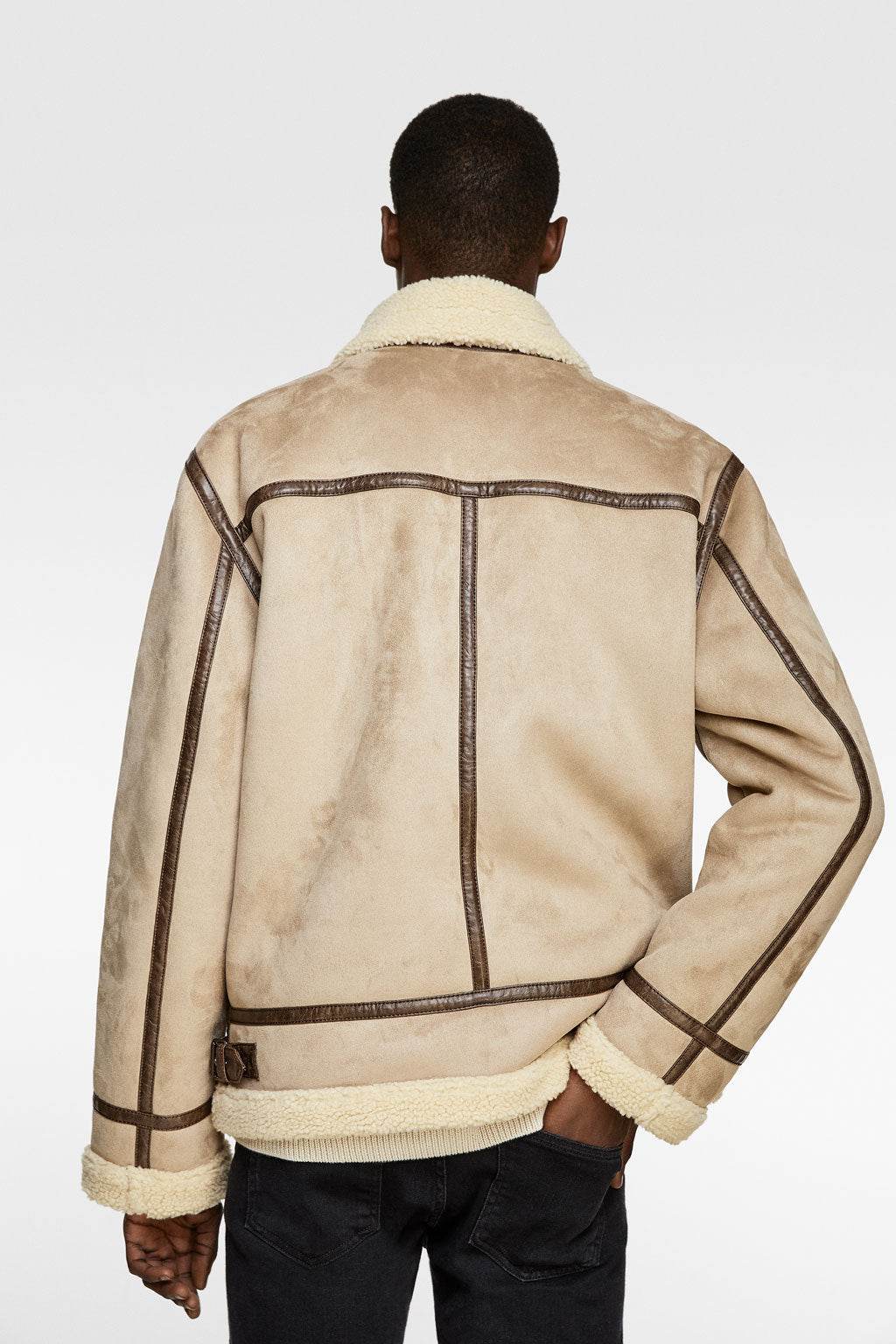Men's Lapel Suede Fabric Jacket Coat - Velora