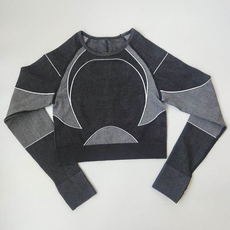 Women Tight Long Sleeve Fitness Workout Yoga Running Gym Crop top - Velora