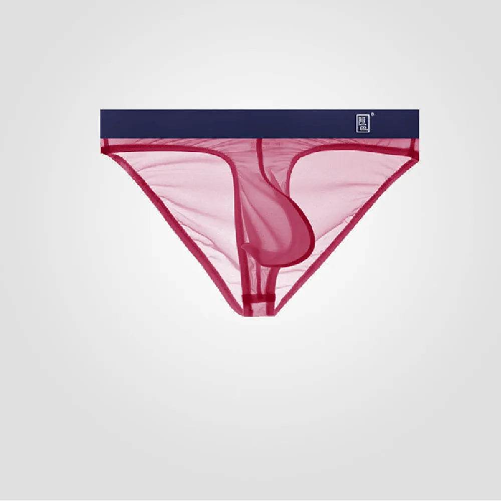 Underwear Men's Briefs Transparent Ice Silk Sexy Full Transparent Trendy Men's Personality Narrow Crotch Low Waist New - Velora