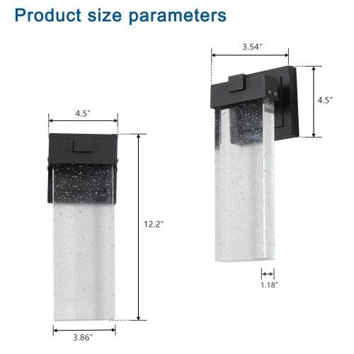 Outdoor Waterproof Transparent LED Crystal Wall Light Supports Many Types Of Bulb-2 Packs With Light Sensitivity - Velora