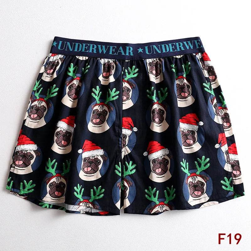 Cartoon Printed Cotton Men's Underwear Loose Boxer Short Breathable