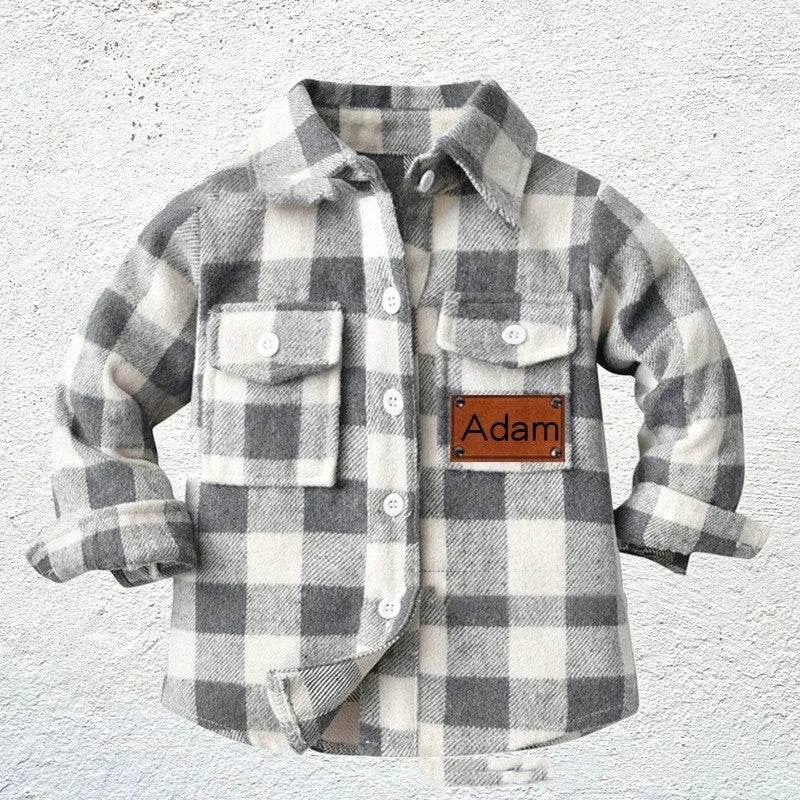 Baby Boy Cashmere Flannel Checkered button Shirt jacket kids - Velora