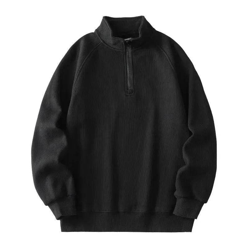 Autumn Winter half zip Stand-collar Fleece Sweatshirt Pullover tops for men - Velora