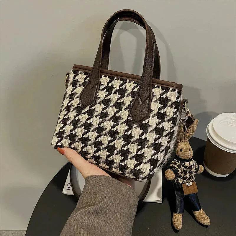 Fashion Houndstooth Shoulder Bags Portable Checkerboard Handbags All-match Messenger Crossbody Bag Women
