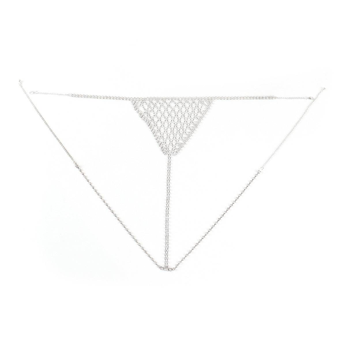 Lingerie Nightclub Body Chains – Diamond Rhinestone Bra and Panties Set - Velora