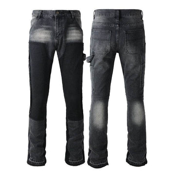 Denim Non-elastic Slim Fit Bootcut Trousers Men Jeans